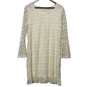 *NWT* Indigo Soul Dress Womens Small Shift Hippie Boho Ivory Bell Sleeves